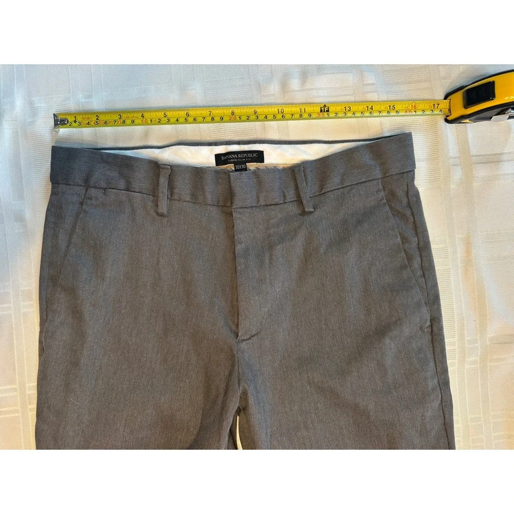 Banana Republic Pants Mens 30x30 Grey Aiden Slim Fit Chino Cotton Stretch 54023